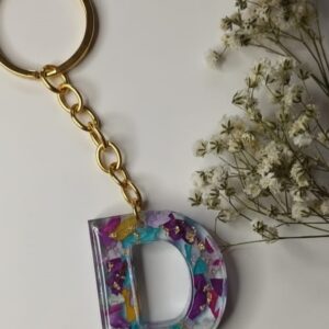 Personalized Initial Resin Keychain