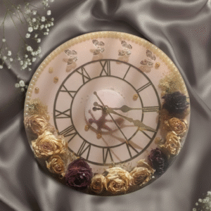 Rose Preserved Resin Wall Clock