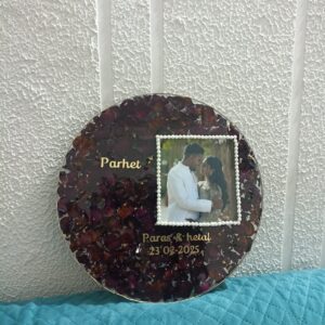 Personalized Floral Resin Round Memory Frame