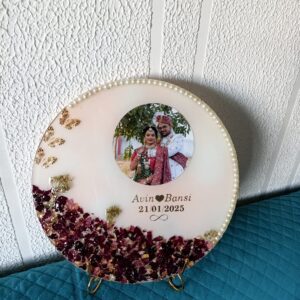 Personalized Bloom Base Wedding Resin Photo Plate