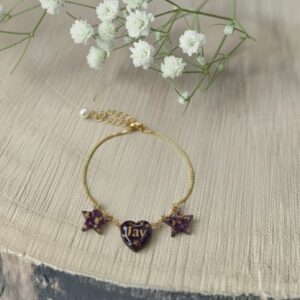 Personalized Heart Name Resin Bracelet