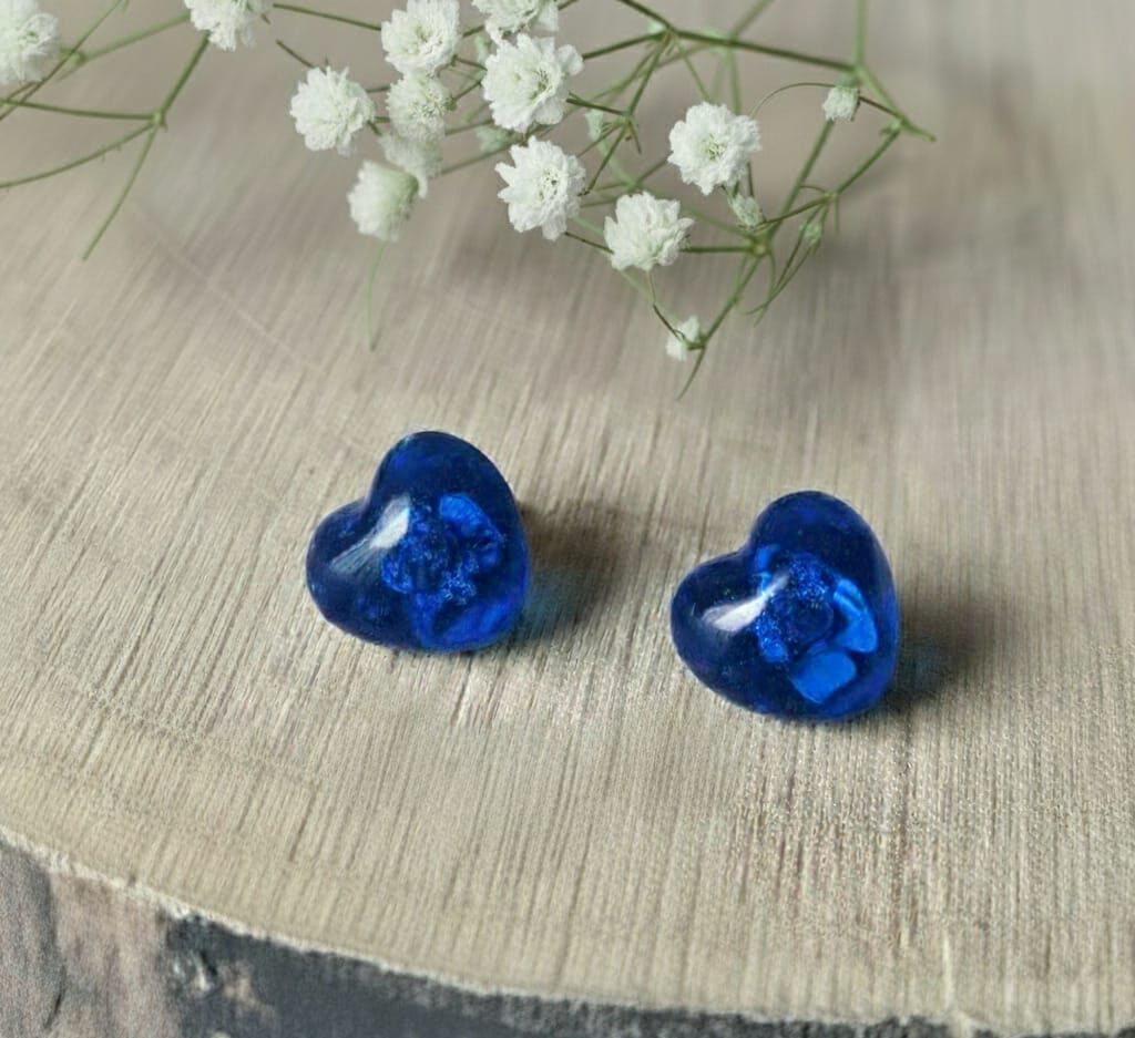 Heart Resin Stud Earrings