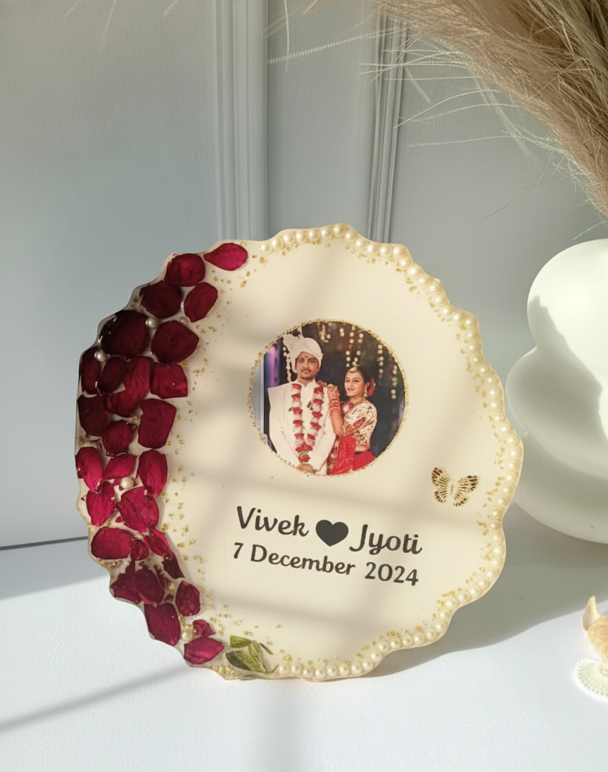 Personalized Wedding Memory Resin Keepsake Plate