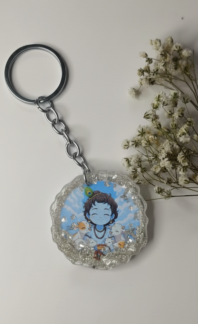 Little Krishna Resin Keychain